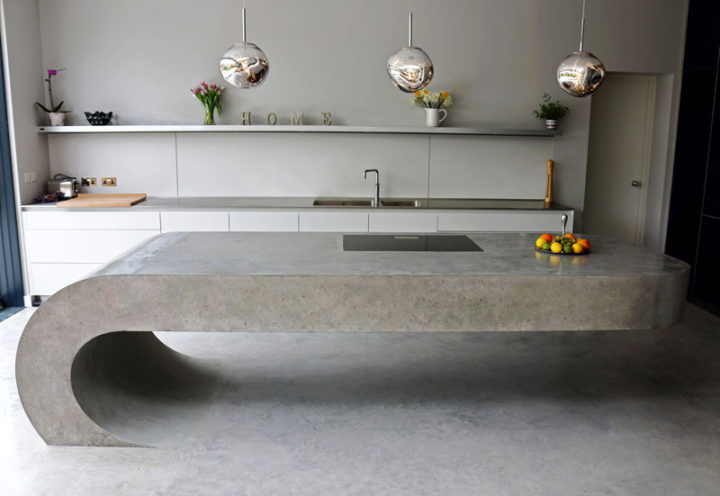 Interior Design Idea: Concrete Kitchen Island