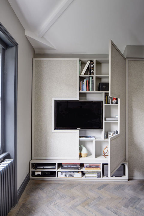 Interior Design Idea: Hide Shelves With Large Cabinet Doors