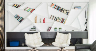 A bookshelf that perfectly fits the living room