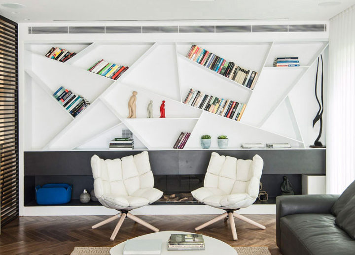 A bookshelf that perfectly fits the living room